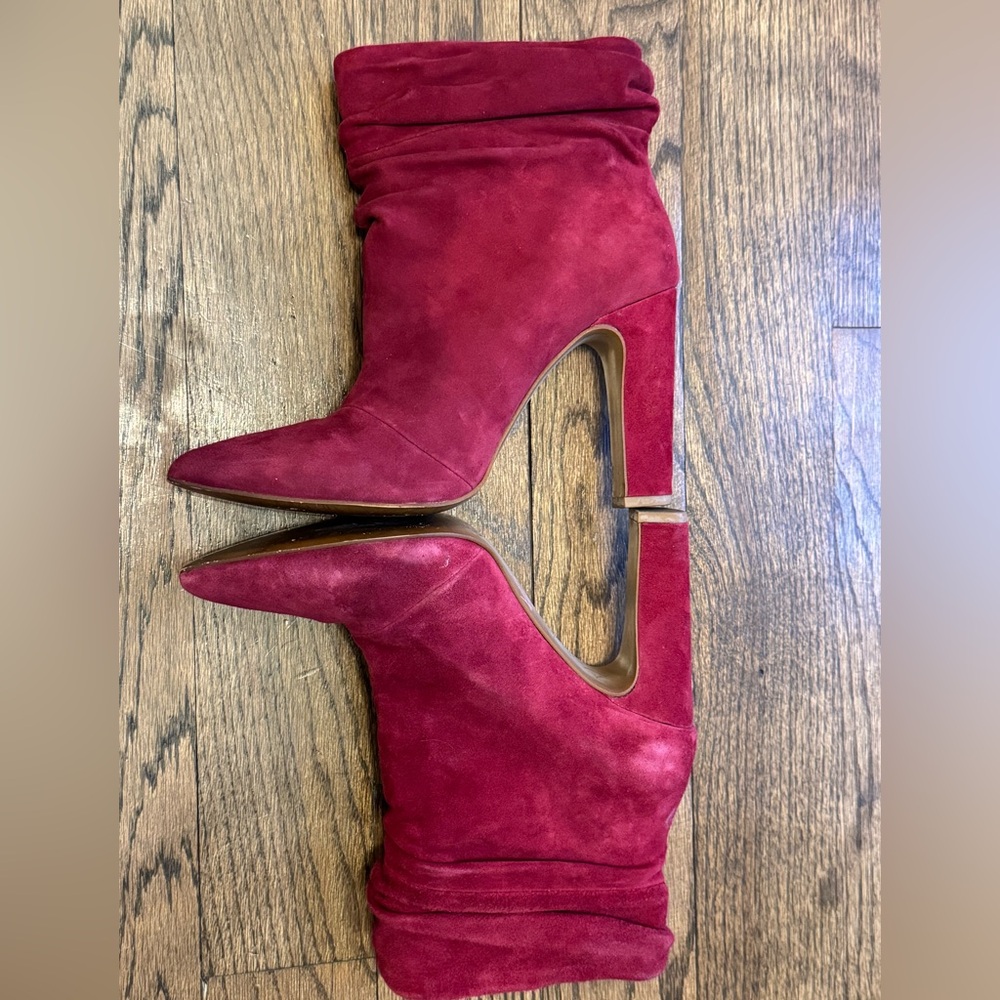 Kristen Cavallari Chinese Laundry Red Suede Slouch Ankle Boots Size 9 / 40 - Picture 3 of 8